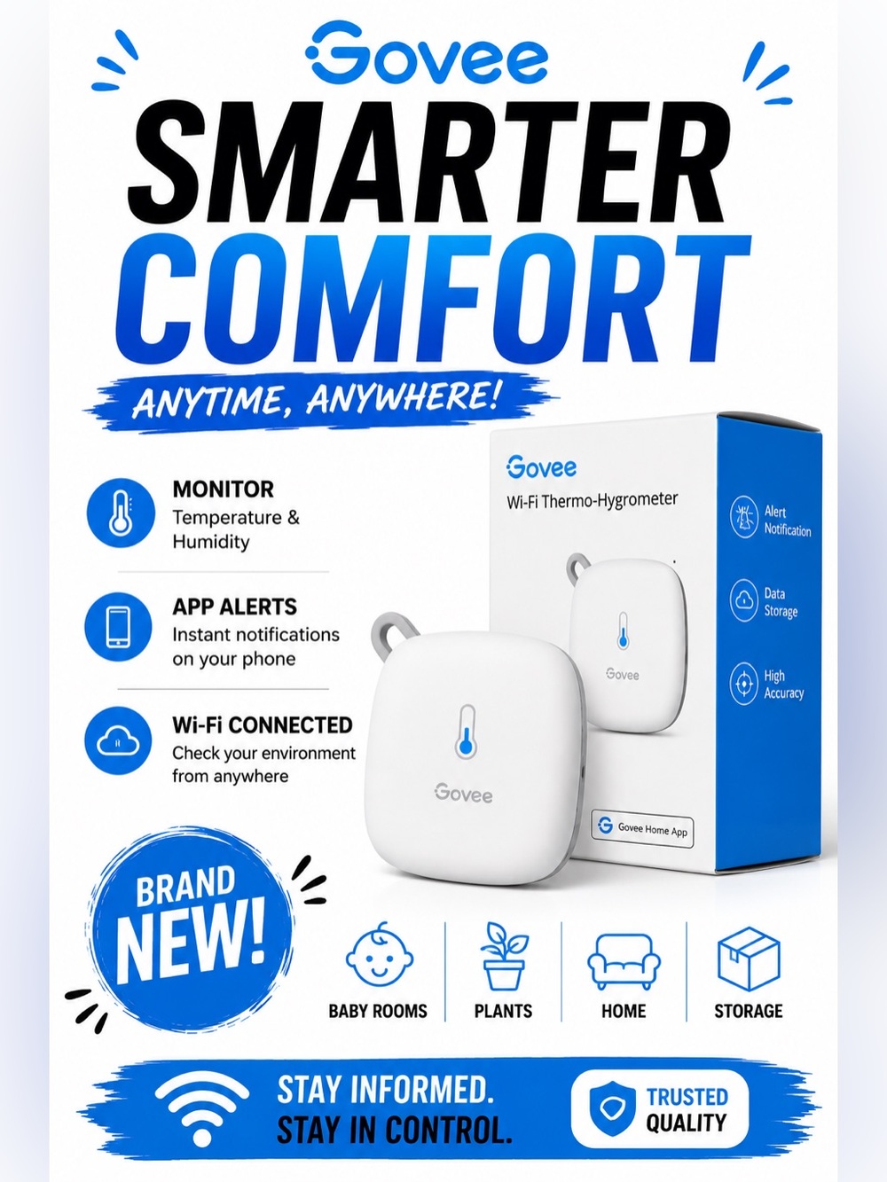 Govee WiFi Thermo Hygrometer H5179 | Smart Temp & Humidity Sensor | New